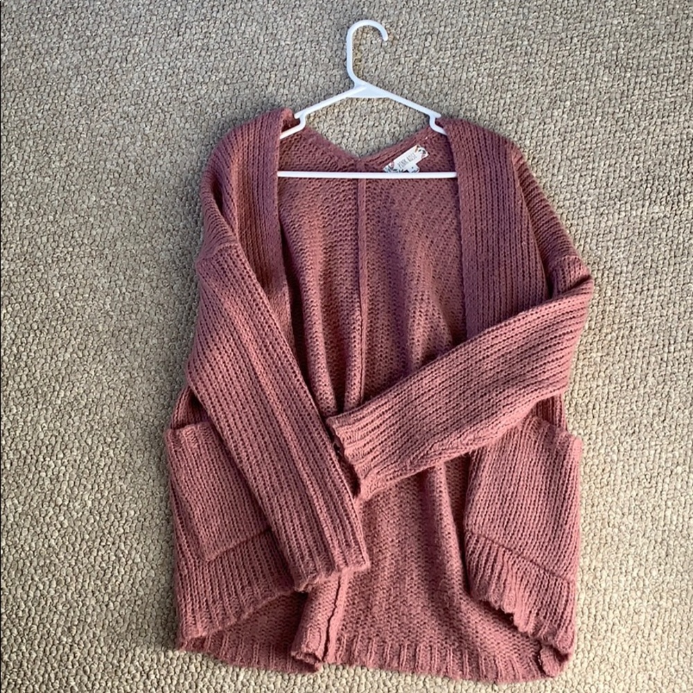 pink long sweater